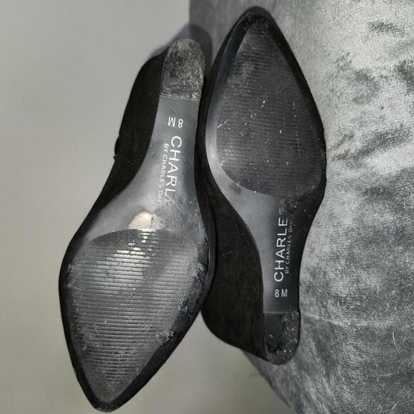 Charles By Charles David Pointed Toe Wedge Heeled Knee High Boots 8m - Picture 9 of 9